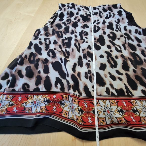 Life style Woman Draped Open Front Sleeveless Cardigan Vest Leopard Print 1X - Picture 11 of 11